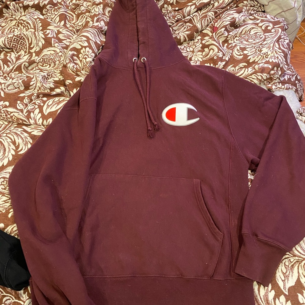 Mens maroon champion hoodie